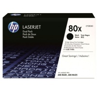 HP 80X Black 2-pack LJ Toner Cart, CF280XD (6,900 / 6,900 pages)