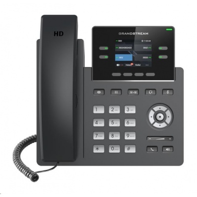 Grandstream GRP2612W [telefón VoIP - 2x účet SIP, HD audio, 16 prog.tl.+4 predvoľby, 2xLAN 100Mbps, WiFi, PoE]