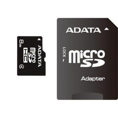 Karta ADATA MicroSDHC 8GB Class 4 + SD adaptér