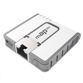 MikroTik RouterBOARD mAP lite, 650MHz CPU, 64MB RAM, 1x LAN, 2.4GHz Wi-Fi, 802.11b/g/n, vrátane. Licencia L4