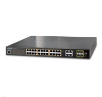 Planet GS-4210-24PL4C PoE+ switch 28x 1000Base-T, 4x SFP, 802.3at do 440W, VLAN, SNMPv3/WEB