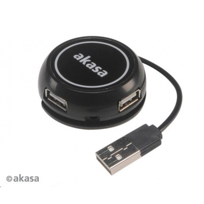 AKASA HUB USB Connect4C 4 v 1, 4x USB 2.0,17 cm kábel, externý