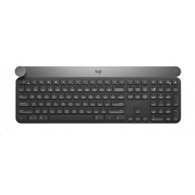 Logitech Keyboard Craft, membránová, bezdrátová klávesnice, ovládací kolečko, EN