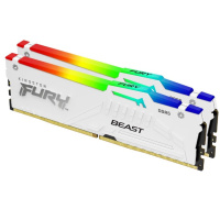 BAZAR KINGSTON DIMM DDR5 32GB (Kit of 2) 6000MT/s CL40 FURY Beast Bílá RGB XMP (ROZBALENO)