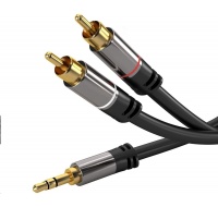 Kábel PREMIUMCORD, Jack 3.5mm-2xCINCH M/M 5m