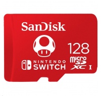 SanDisk MicroSDXC karta 128GB for Nintendo Switch (R:100/W:90 MB/s, UHS-I, V30,U3, C10, A1) licensed Product,Super Mario