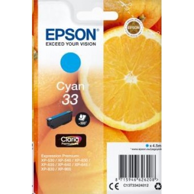 Atramentová tyčinka EPSON Singlepack "Orange" Cyan 33 Claria Premium Ink
