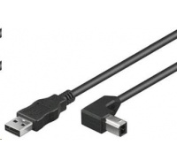 Kábel USB PREMIUMCORD 2.0 Konektor A-B 5m - ohnutý konektor B 90°