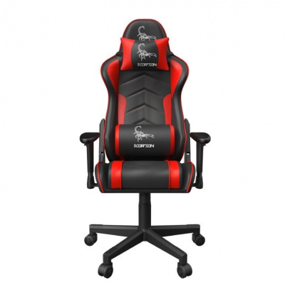 GEMBIRD Gaming chair / herní křeslo SCORPION 03, černá/červená, kůže