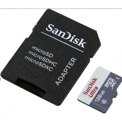 Karta SanDisk MicroSDXC 128 GB Ultra (80 MB/s, trieda 10 - balenie pre tablety, Android) + adaptér