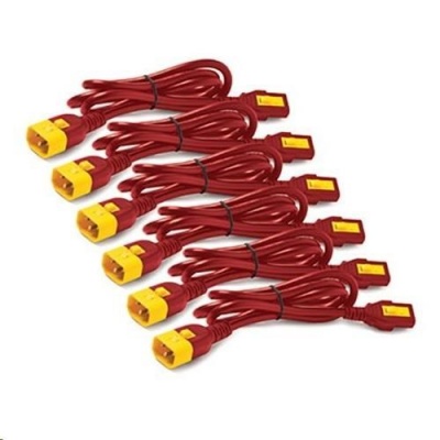 APC Power Cord Kit (6 ea), Locking, C13 TO C14, 0.6m, Red