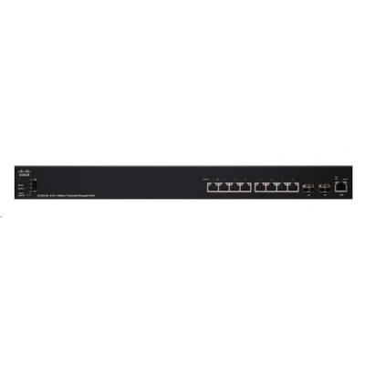 Cisco switch SX350X-08. 6x10GbE, 2x10GbE SFP+/RJ-45 - REFRESH