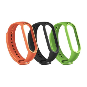 RhinoTech řemínek pro Xiaomi Mi Band 7, (3-pack), černá / oranžová / zelená RhinoTech řemínek pro Xiaomi Mi Band 7, (3-pack), černá / oranžová / zelená