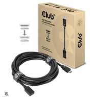 Club3D Kabel prodlužovací Rychlý HDMI 4K60HZ (M/F), 5m, černá, 26 AWG