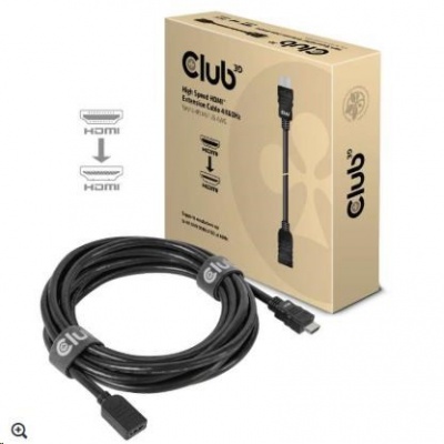 Club3D Kabel prodlužovací HDMI 4K60HZ (M/F), 5m, černá, 26 AWG