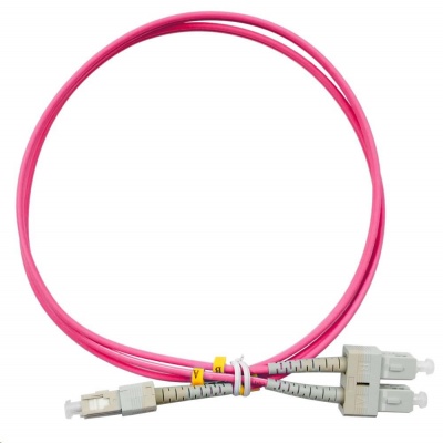 Duplexní patch kabel MM 50/125, OM4, SC-SC, LS0H, 1m