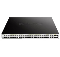 D-Link DGS-1210-52MP 52-portový gigabitový Smart+ PoE switch, 48x GbE PoE+, 4x RJ45/SFP, PoE 370W