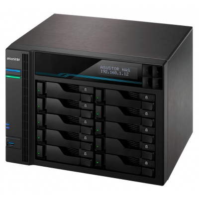 Asustor AS6510T 10 šácht NAS Lockerstor 10, 8 GB DDR4, 2xM.2, 2x10GE, 2x2.5GE, 2xUSB3.2, Atom C3538 4core 2.1GHz