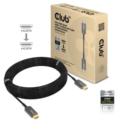 Club3D HDMI kábel, Ultra High Speed HDMI™ Certified AOC Cable, 4K120Hz/ 8K60Hz (M/M), 15 m