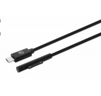 Manhattan nabíjací kábel, nabíjací kábel Surface Connect k USB-C (M/M), 15 V / 3 A, 1.8 m, čierna