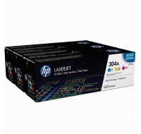 HP 304A CMY 3-pack LJ Toner Cart, CF372AM (2,800 / 2,800 / 2,800 pages)