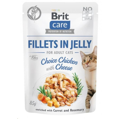 Kap.Brit Care Cat Fillets in Jelly Choice Chicken with Cheese 85 g
