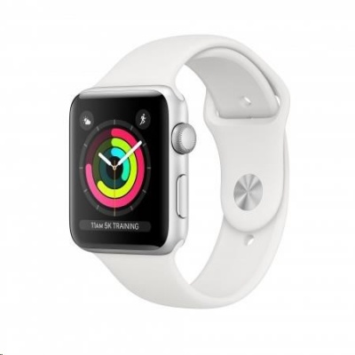APPLE Watch Series 3 GPS, 42mm Silver Aluminium Case with White Sport Band
