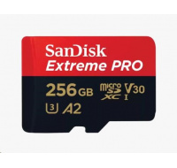 SanDisk micro SDXC karta 256GB Extreme PRO (200 MB/s Class 10, UHS-I U3 V30) + adaptér