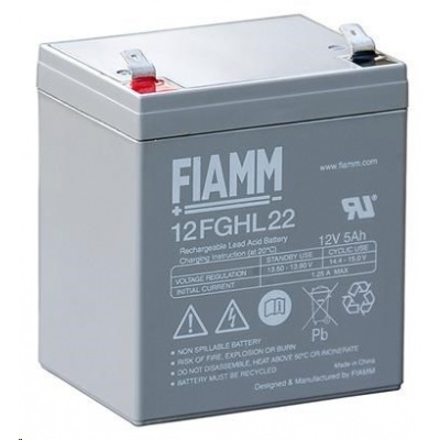 Batéria - Fiamm 12 FGHL 22 (12V/5Ah - Faston 250), životnosť 10 rokov