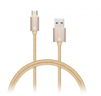 CONNECT IT Wirez Premium Metallic micro USB - USB, zlatý, 1 m