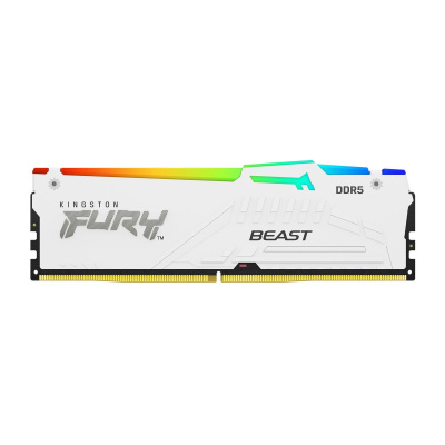 KINGSTON DIMM DDR5 32GB 6400MT/s CL32 Non-ECC FURY Beast RGB XMP, Bílá