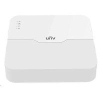 Uniview NVR, 4 kanály PoE (max. 54 W), H.265, 1x HDD, 8Mpix (80Mbps/64Mbps), HDMI, VGA, 4K, ONVIF, 2x USB, audio