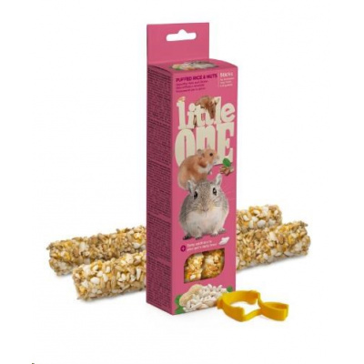 Little One tycinky pro hlodavce s foukanymi burizony a orechy 2x55g