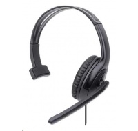 MANHATTAN Sluchátka s mikrofonem Mono USB Headset, černá