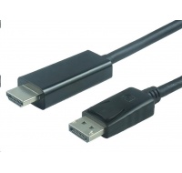 Kábel PREMIUMCORD DisplayPort 1.2 na HDMI 2.0, pre rozlíšenie 4Kx2K@60Hz, 1m