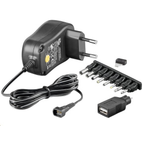 Goobay Univerzální napájecí adaptér 230V/3-12V stejnosměrný 300mA POŠKOZEN OBAL