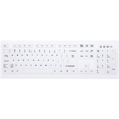 CHERRY klávesnice AK-C8100F-FU1-W/US, bezdrátová, USB, US, bílá, sanitarizovatelná