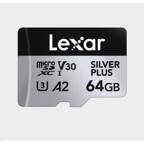 Lexar microSDXC Professional SILVER Plus UHS-I/U3/A2/4K R205/W100 (V30) 64GB Lexar microSDXC Professional SILVER Plus UHS-I/U3/A2/4K R205/W100 (V30) 64GB