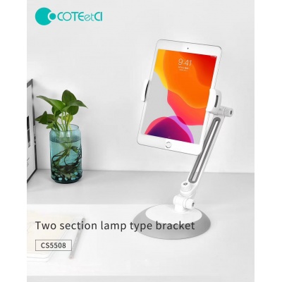 COTECi dvojdielny držiak v tvare lampy na mobilné telefóny/tablety bielo-sivý