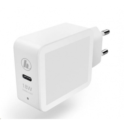 Hama rýchla USB nabíjačka, USB-C, Quick Charge 3.0 / Power Delivery, 18 W, biela