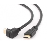 GEMBIRD HDMI kábel na HDMI 1.8 m, 90° konektor (v1.4, M/M, pozlátené kontakty, šikmé, tienené)