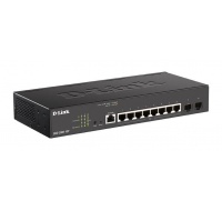 D-Link DGS-2000-10P Spravovaný PoE switch, 8x GbE PoE+, 2x SFP, PoE 65W, bez ventilátora