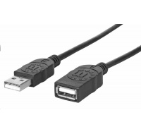 Manhattan USB kábel, USB 2.0, samec - samica, 480 Mb/s, 1 m, čierna