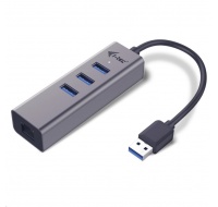 iTec USB 3.0 Kovový HUB 3 porty + adaptér Gigabit Ethernet