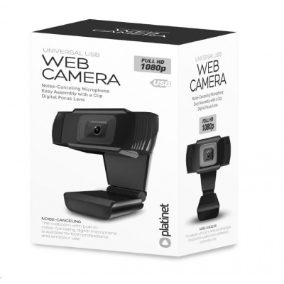 PLATINET web kamera 1080P, Full HD, digitální mikrofon, závit pro TRIPODO, USB
