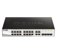 D-Link DGS-1210-20 20-portový gigabitový prepínač Smart+, 16x GbE, 4x RJ45/SFP, bez ventilátora