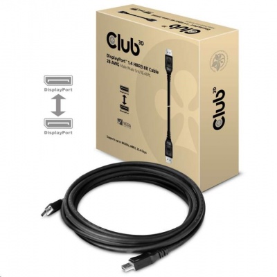 Club3D DisplayPort kábel 1.4, HBR3, 8K60Hz (M/M), 5m