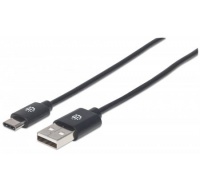 MANHATTAN kábel Hi-Speed USB-C, C Male / A Male, 2 m, čierny