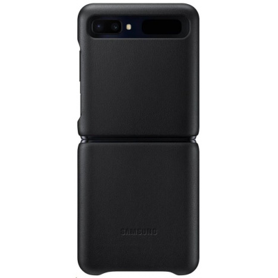 Samsung kožený zadní kryt EF-VF700LB pro Galaxy Z Flip, černá
