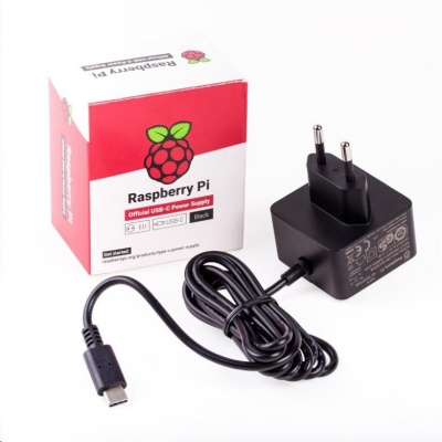 Raspberry Pi napájecí zdroj USB-C 5,1V 3A pro Raspberry Pi 4B, EU, černý
